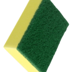 Fibra Verde Con Esponja Amarilla
