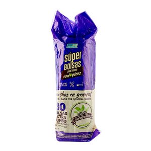 Super Bolsas Para Basura Ecologicas 90 x 120 / 200 L Con 30 Bolsas